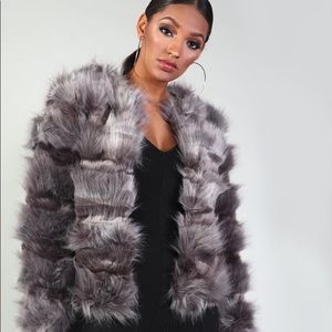 New Faux Fur Dark Gray jacket
